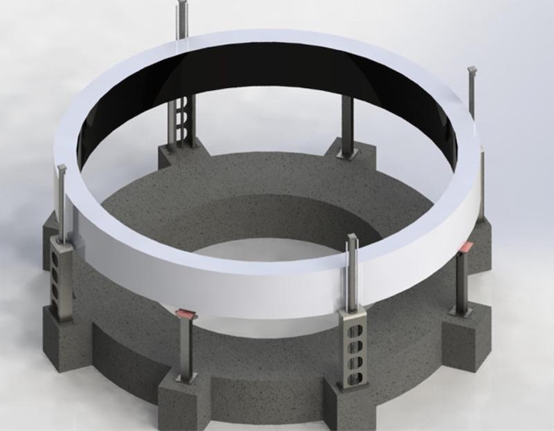A rendering of the Andritz Stator Jacking System that required MEDATech's hydraulic system design services